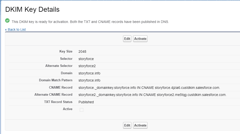 DKIM Activiation